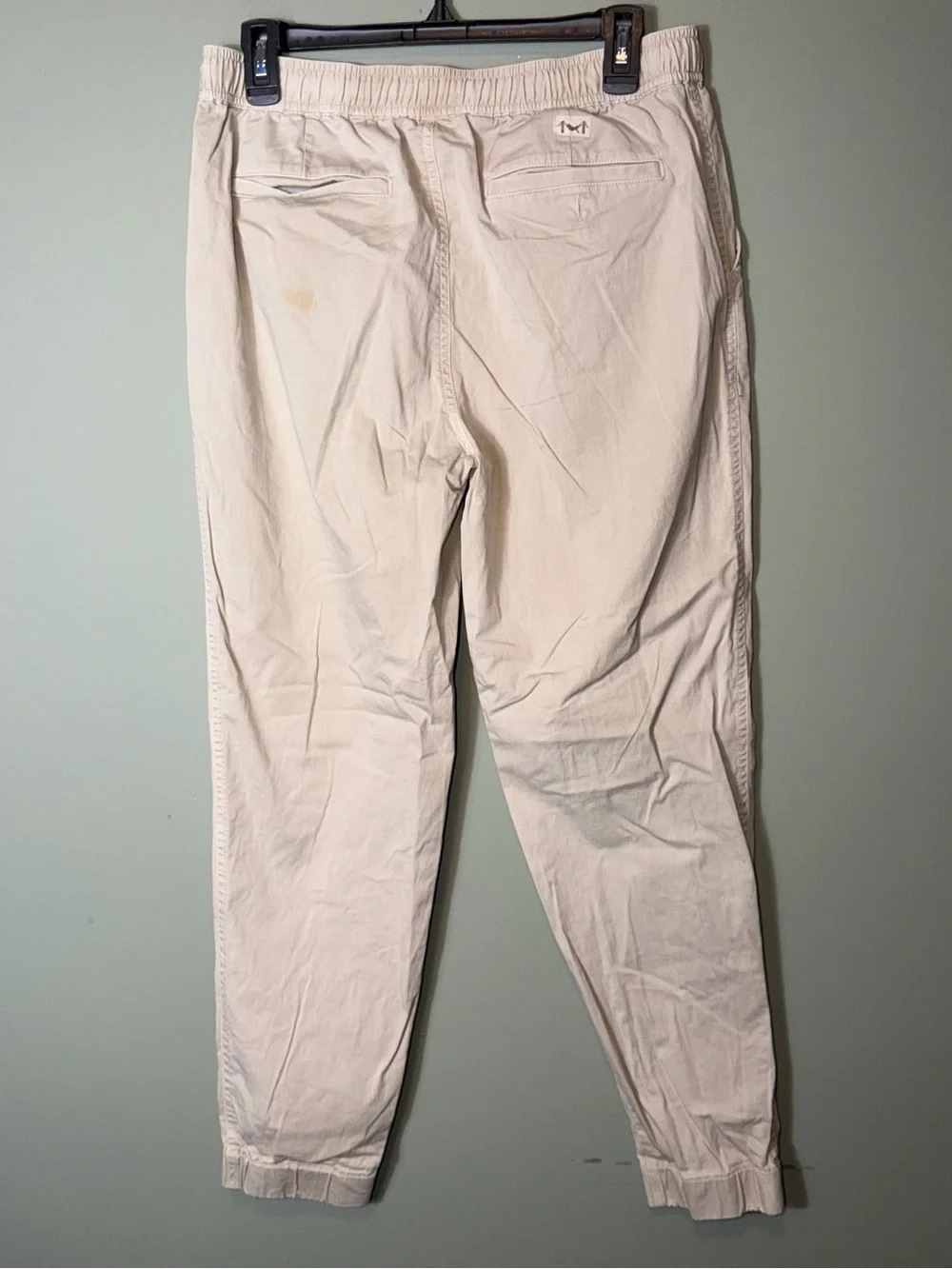 Marine Layer Men's Drawstring Chinos in Light Cream Medium